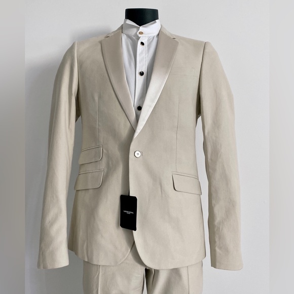 Costume National Cream Suede Tuxedo tux - Picture 2 of 14